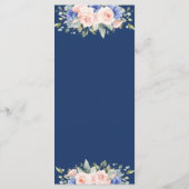 Rustikales Chic Blush Blue Blumengerichte Hochzeit Programm (Rückseite)