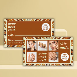 Rustikales Chic Business-Logo Nail Salon FotoColla Terminkarte