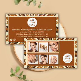 Rustikales Chic Business-Logo Nail Salon FotoColla Visitenkarte
