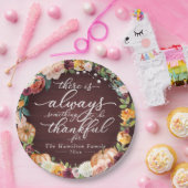 Rustikales Chic Calligraphy Erntedank Pappteller (Party)