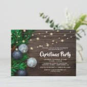 Rustikales Chic Corporate Weihnachts-Party Einladung (Stehend Vorderseite)