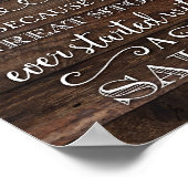 Rustikales Chic DESSERT Party signieren Poster (Ecke)