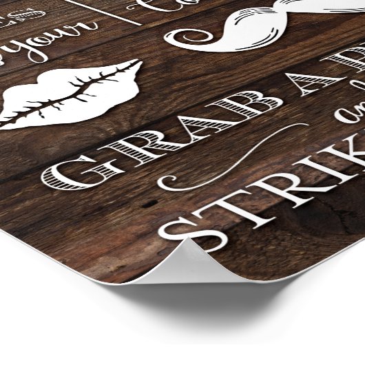 Rustikales Chic-FOTO BEIDE GRAB A PROP-Schild Poster (Ecke)