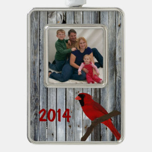 Rustikales Chic Foto Weihnachtsdekoration Rahmen-Ornament Silber