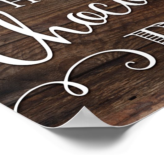 Rustikales Chic-HOT-CHOCOLATE-BAR-Schild Poster (Ecke)