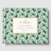 Rustikales Chic Hunter Green und Gold Gästebuch (Vorderseite)