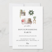 Rustikales Chic Illustriert Housewarming Party Einladung (Vorderseite)
