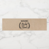 Rustikales Chic Imitats Kraft Kalligrafie Brautpar Wasserflaschenetikett (Einzelnes Label)
