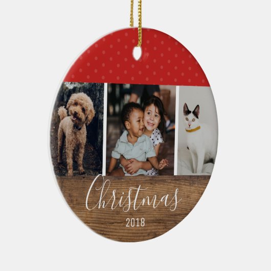 Rustikales Chic Modern Multi-Foto Keramik Ornament (Rechts)