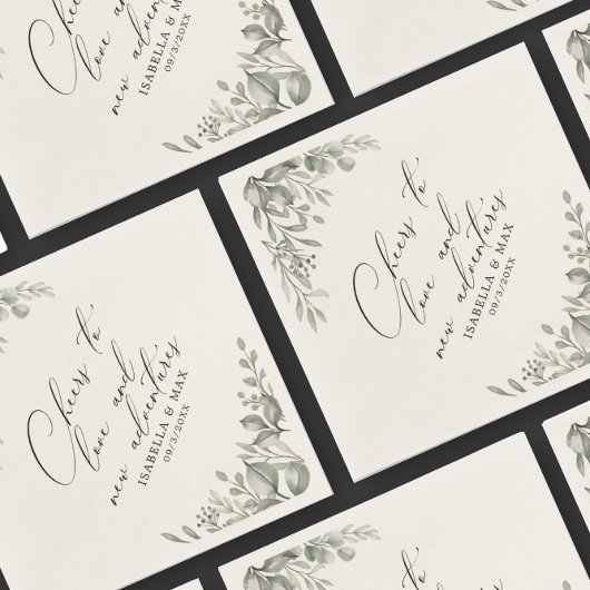 Rustikales Chic Mute Greenery Neues Adventures Pap Serviette