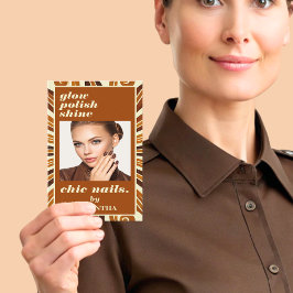 Rustikales Chic Nail Beauty Salon Business Foto Visitenkarte
