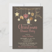 Rustikales Chic Natural Christmas Dinner Party Einladung (Vorderseite)