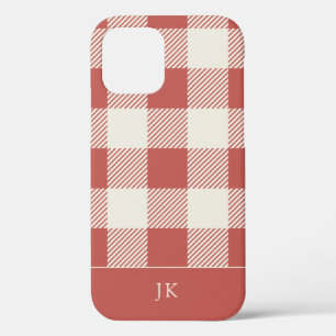 Rustikales Chic Red Kariert Patterns Monogramm Case-Mate iPhone Hülle