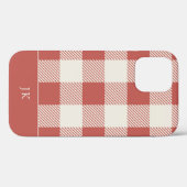 Rustikales Chic Red Kariert Patterns Monogramm Case-Mate iPhone Hülle (Rückseite (Horizontal))