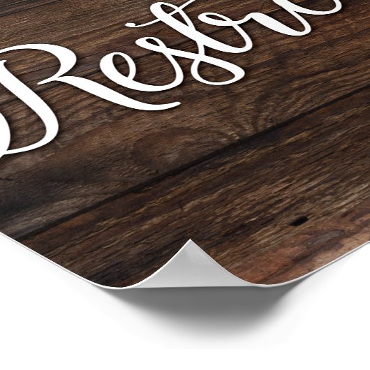 Rustikales Chic-RESTROOM-Schild Poster (Ecke)