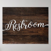 Rustikales Chic-RESTROOM-Schild Poster (Vorne)