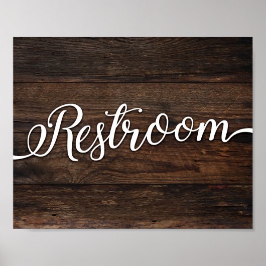 Rustikales Chic-RESTROOM-Schild Poster (Vorne)