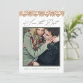 Rustikales Chic Sage und Burlap-Foto Save the Date (Stehend Vorderseite)