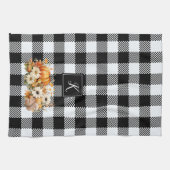Rustikales Chic Schwarz-weiß Kariert Fall Garden M Geschirrtuch (Horizontal)