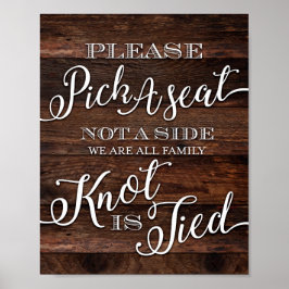 Rustikales Chic Wedding PICK Ein SITZENSign Print Poster