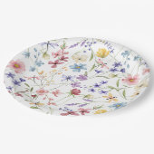 Rustikales Chic Wildblumen Party Pappteller (Schrägansicht)