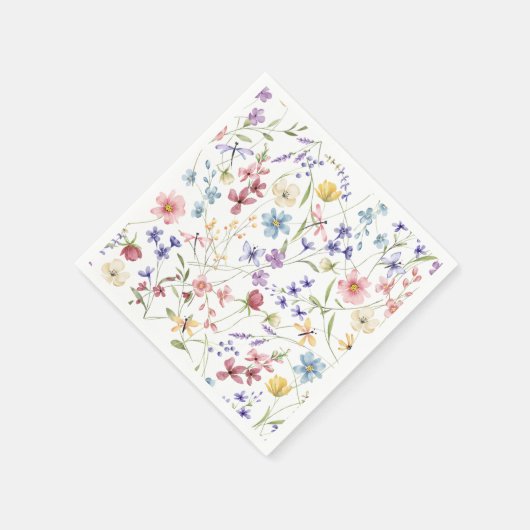 Rustikales Chic Wildblumen Party Serviette (Ecke)