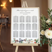 Rustikales Chic Winter Floral Wedding Chart Poster