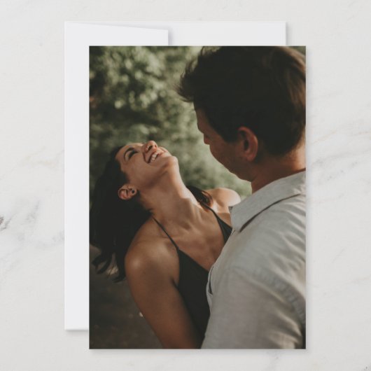 Rustikales Chic Wood String Light Foto Wedding Inv Einladung (Rückseite)