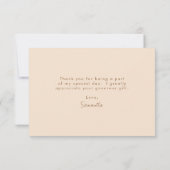 Rustikales Chic Yellow Floral Brautparty Dankeskarte (Rückseite)