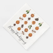Rustikales Citrus Gewürz Erntedank Abendessen Part Serviette (Ecke)