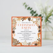 Rustikales Citrus Orange Watercolor Weihnachtsgebä Einladung (Stehend Vorderseite)