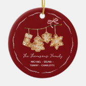 Rustikales Classic Red Christmas Cookie Family Fot Keramik Ornament (Vorne)