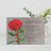 Rustikales Cockscomb Hochzeit Einladungen (Stehend Vorderseite)