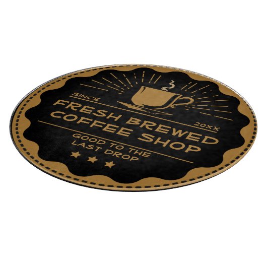 Rustikales Coffee Shop Cup Sandwich anpassen Schneidebrett (Ecke)