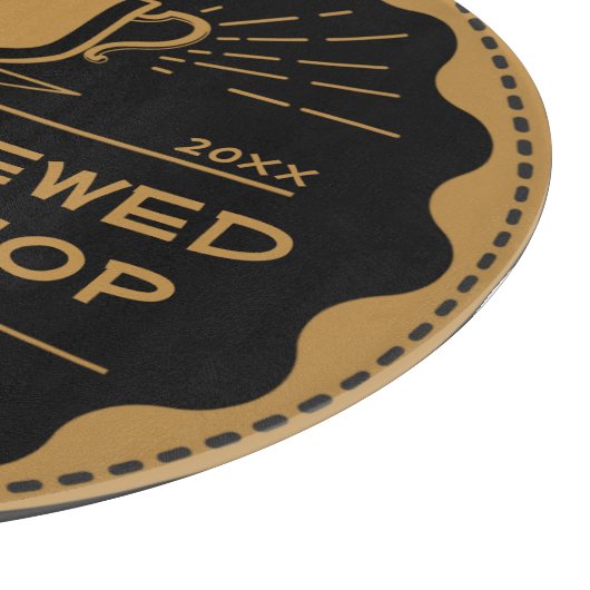 Rustikales Coffee Shop Cup Sandwich anpassen Schneidebrett (Ecke)