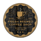 Rustikales Coffee Shop Cup Sandwich anpassen Schneidebrett (Vorderseite)