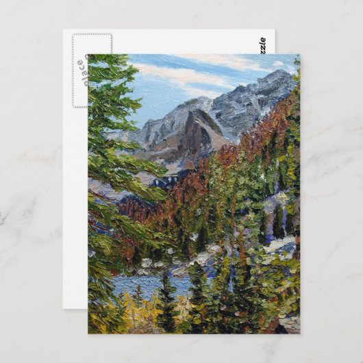 Rustikales Colorado Rocky Mountain Lake Scene Postkarte (Vorne/Hinten)