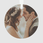 Rustikales Conifer Pine Cone Save the Date Foto Ornament (Rückseite)