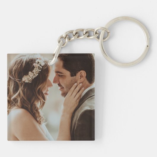 Rustikales Conifer Pine Cone Save the Date Foto Schlüsselanhänger (Rückseite)