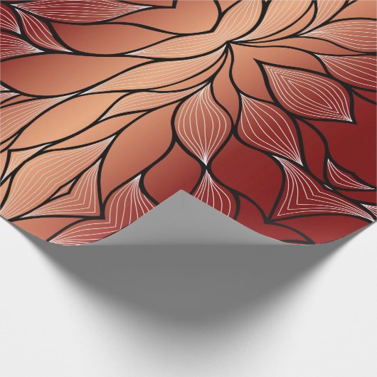 Rustikales Coppery Bronze-Verlass-Muster Geschenkpapier (Ecke)
