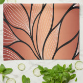 Rustikales Coppery Bronze-Verlass-Muster Geschirrtuch (Gefaltet)