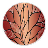 Rustikales Coppery Bronze-Verlass-Muster Keramikknauf (Vorderseite)