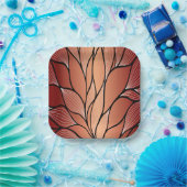 Rustikales Coppery Bronze-Verlass-Muster Pappteller (Party)