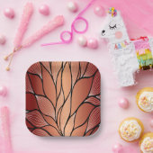 Rustikales Coppery Bronze-Verlass-Muster Pappteller (Party)