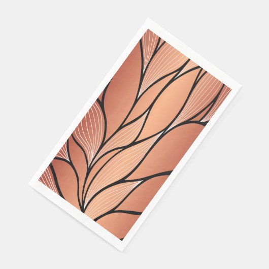 Rustikales Coppery Bronze-Verlass-Muster Serviette (Ecke)