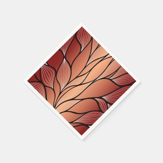 Rustikales Coppery Bronze-Verlass-Muster Serviette (Ecke)