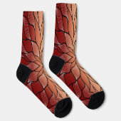 Rustikales Coppery Bronze-Verlass-Muster Socken (Rechts)