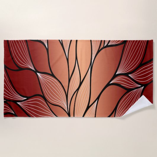 Rustikales Coppery Bronze-Verlass-Muster Strandtuch (Vorderseite)