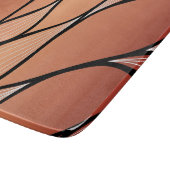 Rustikales Coppery Bronze-Verlassen Musterglas Schneidebrett (Ecke)