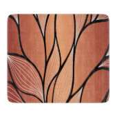 Rustikales Coppery Bronze-Verlassen Musterglas Schneidebrett (Vorderseite)